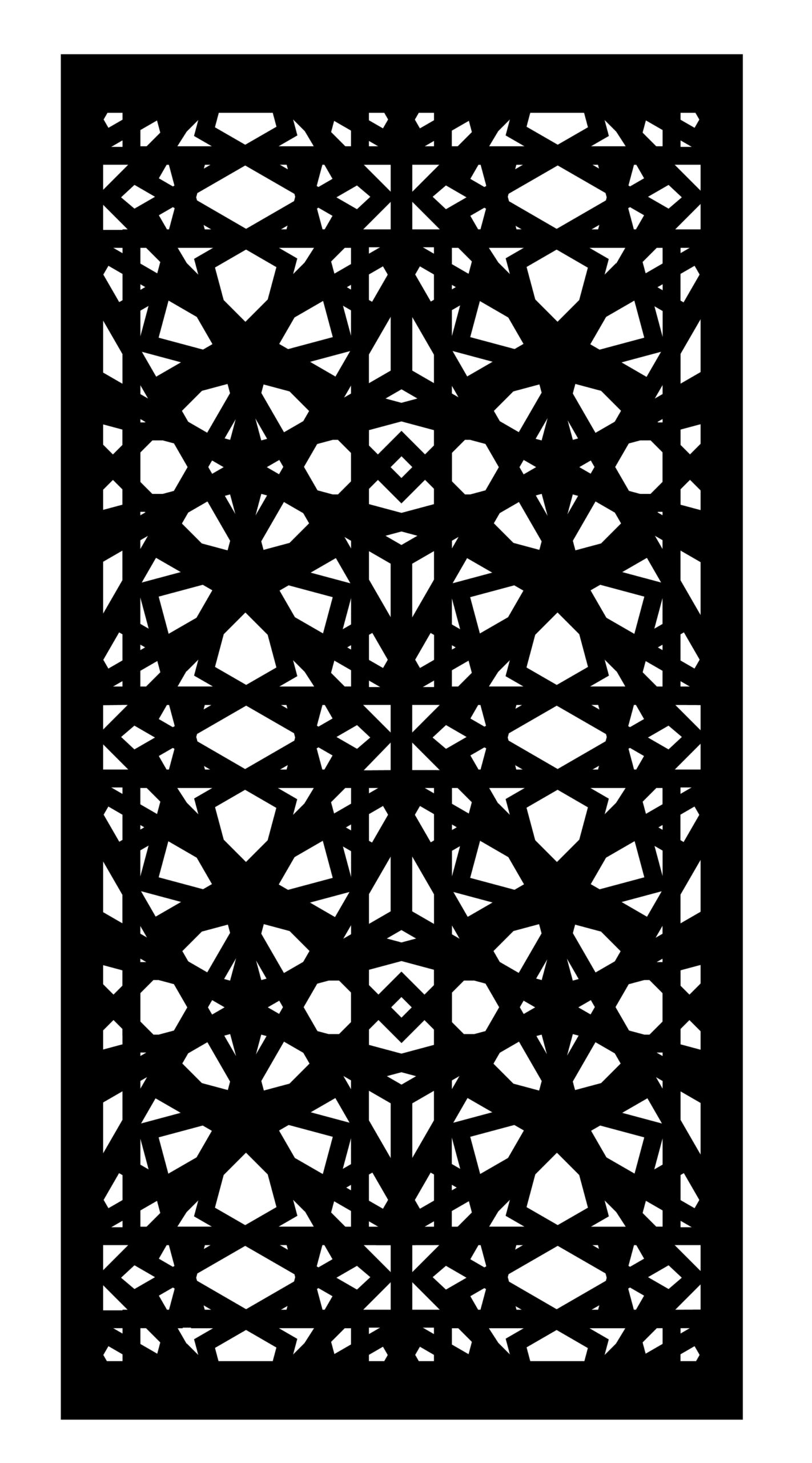 Laser cutting. Decorative vector panel for laser cutting. Template for interior partition in arabesque style. Ratio 1 to 2.